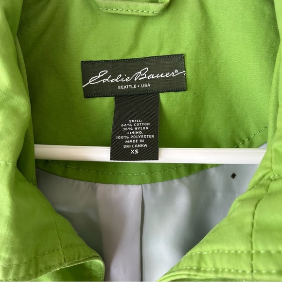 Eddie Bauer Women’s Button-Up Spring Coat – XS – Lime Green long jacket bright - Picture 4 of 11